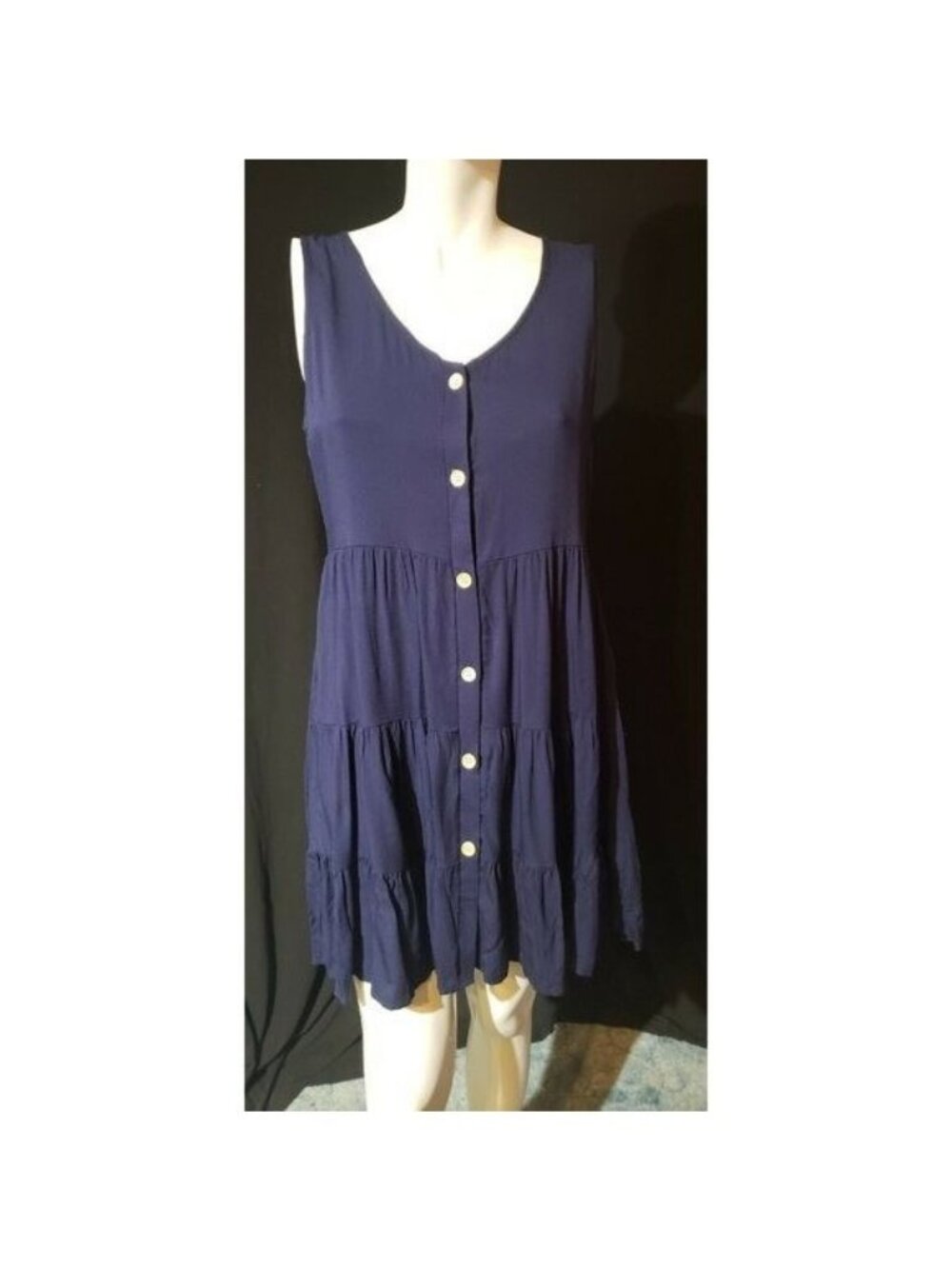 NEW Sleeveless Summer Dress Sundress Women's (S) Button Pleated Yibock Spring